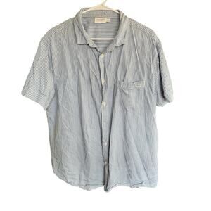 Cozy Earth Mens Coastal Comfort Short Sleeve Button Down 2XL XXL Ocean Stripe